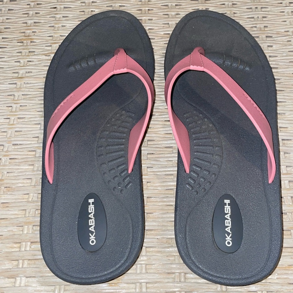 Okabashi Breeze Women's Flip Flops-Slate/Blossom-M